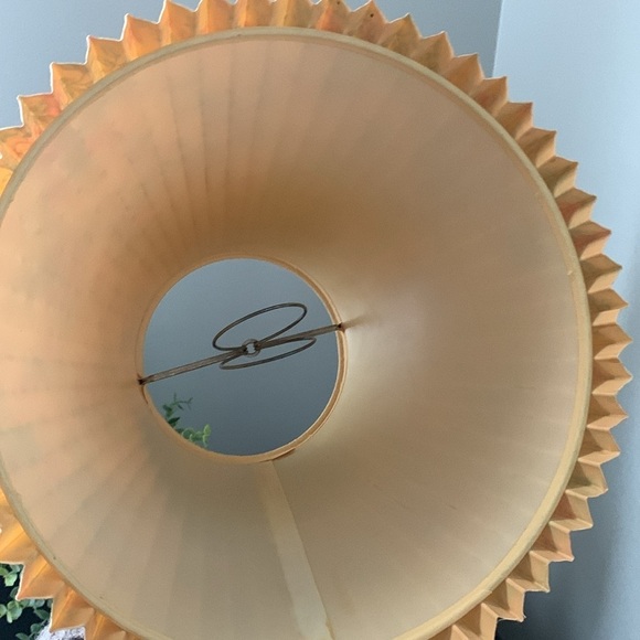 Vintage brass‎ table lamp with vintage lampshade floral cottage core traditional - Picture 12 of 15